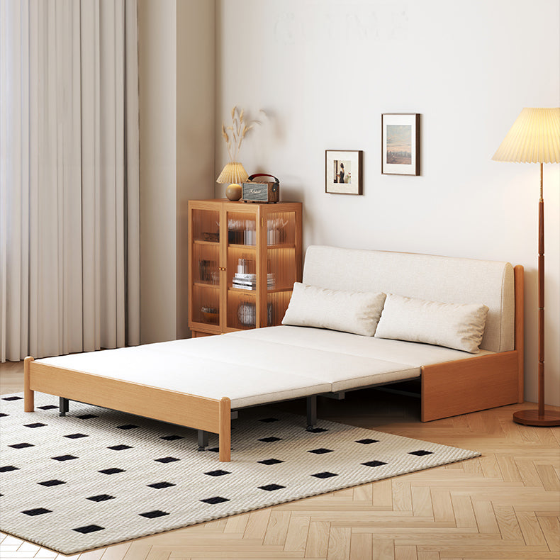 Premium Beige Gray Sofa with Zelkova Wood Frame and Cotton-Linen Upholstery fcp-1291