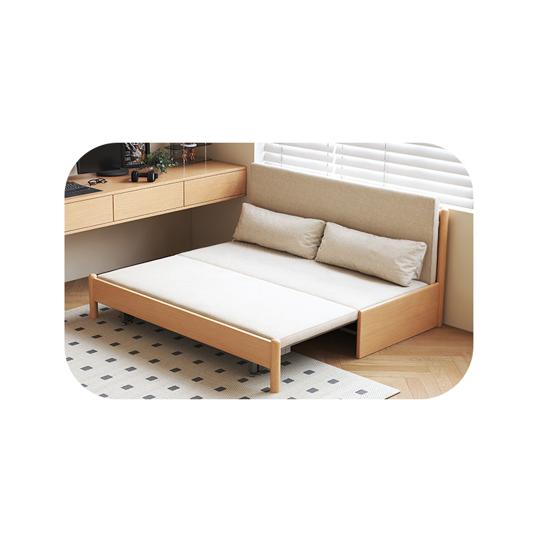 Premium Beige Gray Sofa with Zelkova Wood Frame and Cotton-Linen Upholstery fcp-1291