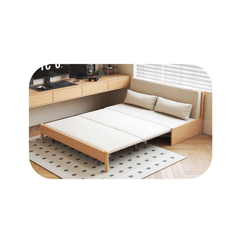 Premium Beige Gray Sofa with Zelkova Wood Frame and Cotton-Linen Upholstery fcp-1291