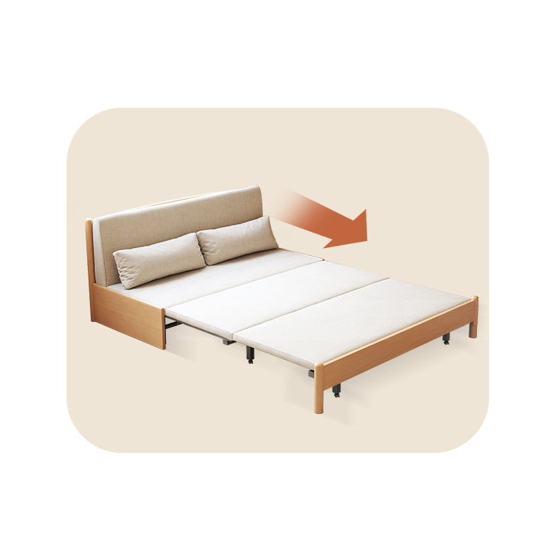 Premium Beige Gray Sofa with Zelkova Wood Frame and Cotton-Linen Upholstery fcp-1291