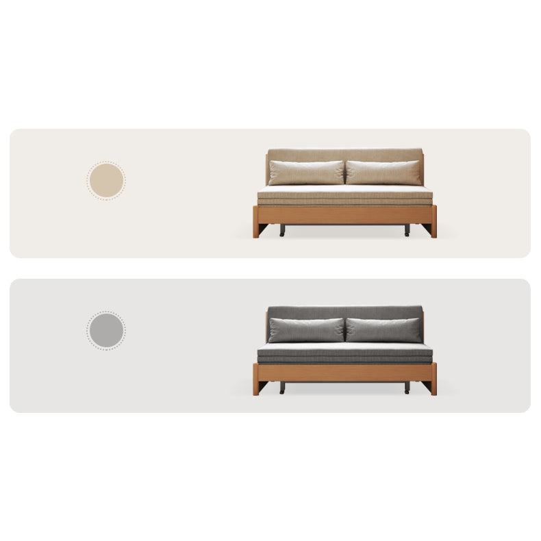 Premium Beige Gray Sofa with Zelkova Wood Frame and Cotton-Linen Upholstery fcp-1291