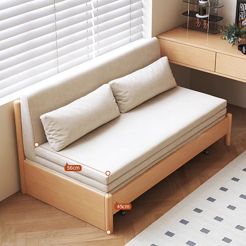 Premium Beige Gray Sofa with Zelkova Wood Frame and Cotton-Linen Upholstery fcp-1291