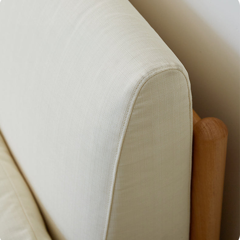 Premium Beige Gray Sofa with Zelkova Wood Frame and Cotton-Linen Upholstery fcp-1291