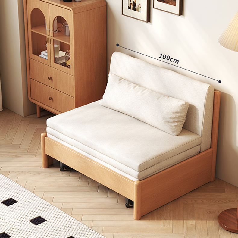 Premium Beige Gray Sofa with Zelkova Wood Frame and Cotton-Linen Upholstery fcp-1291