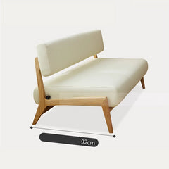 Modern Ash Wood Sofa with Black, White, and Green Faux Leather Upholstery fcp-1311