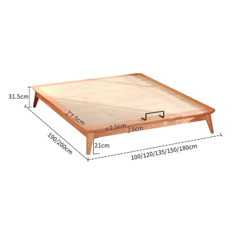 Elegant Bed Frame in Natural Wood with White and Light Brown Ash Wood Accents fjjj-1656