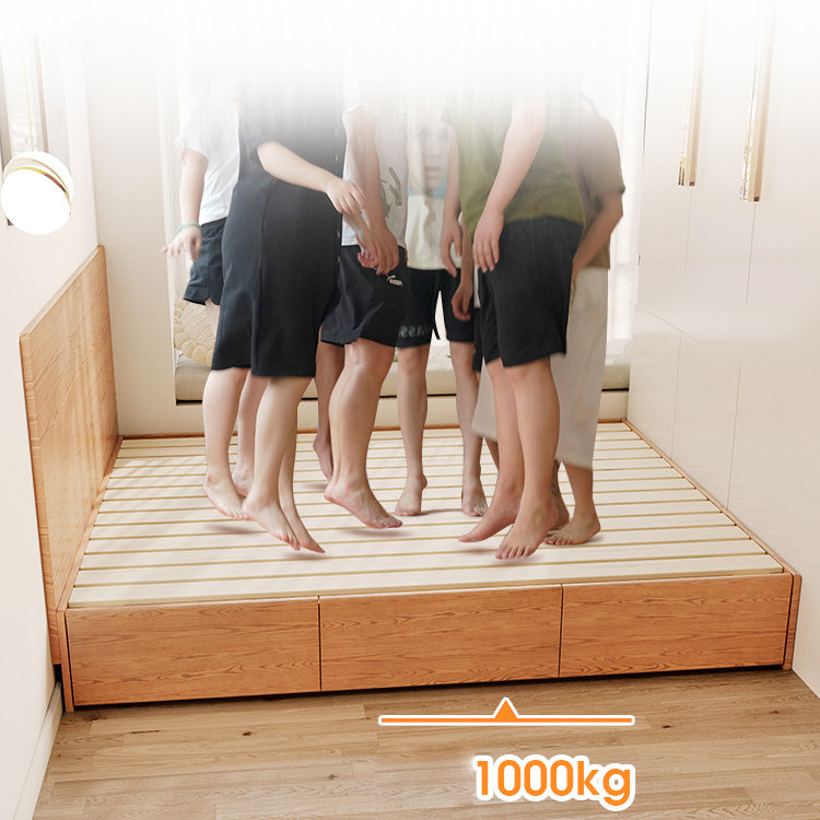 Elegant Ash Wood Bed Frame | Natural Brown & White Finish for Modern Bedrooms fjjj-1657