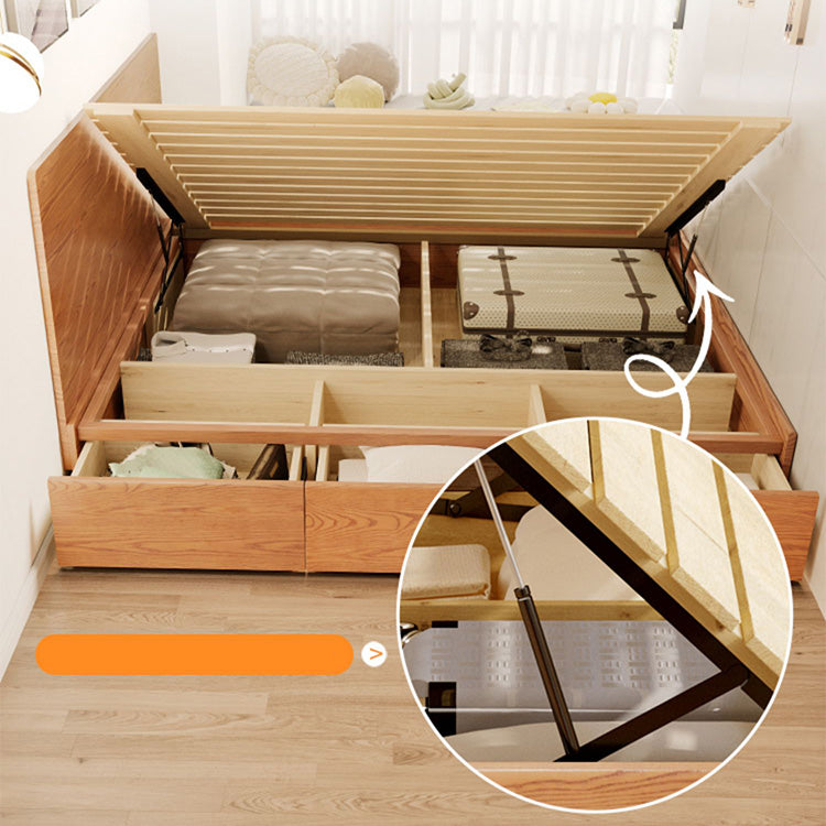 Elegant Ash Wood Bed Frame | Natural Brown & White Finish for Modern Bedrooms fjjj-1657