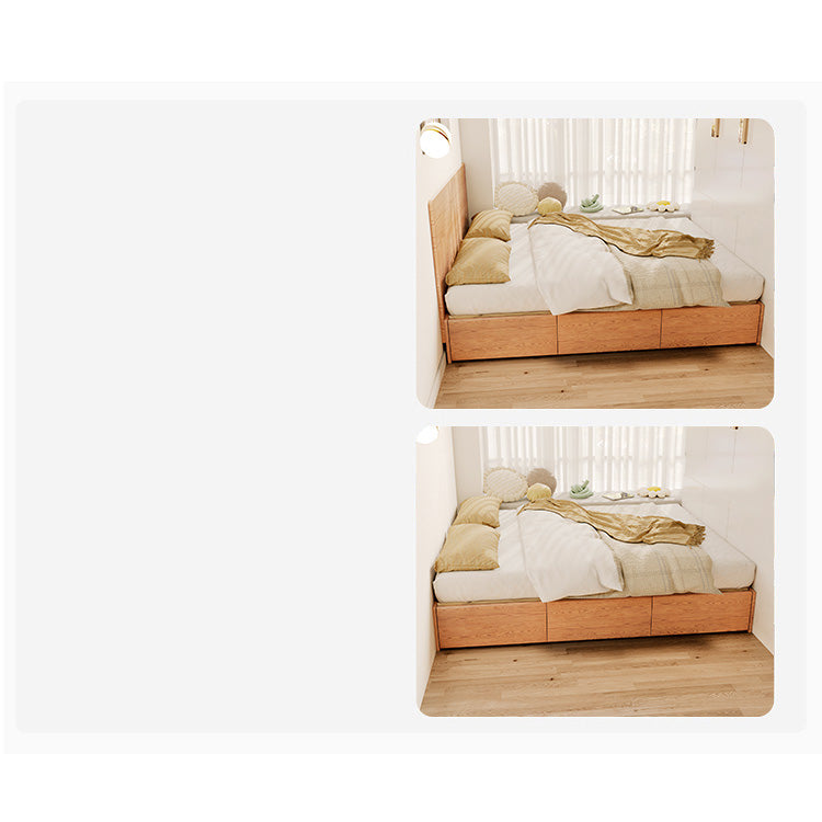 Elegant Ash Wood Bed Frame | Natural Brown & White Finish for Modern Bedrooms fjjj-1657