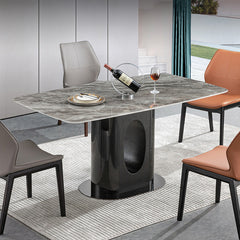 Sleek Modern Grey & Black Ceramic Table – Perfect for Elegant Interiors fjnl-1586