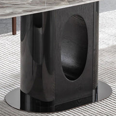 Sleek Modern Grey & Black Ceramic Table – Perfect for Elegant Interiors fjnl-1586