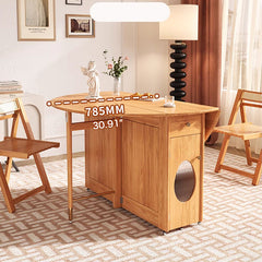 Classic Natural Brown Solid Wood and Rattan Chair fjnl-1608