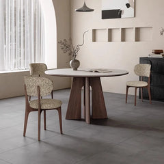Table White Black Sintered Stone Multi-layer board Ash wood fkan-6562