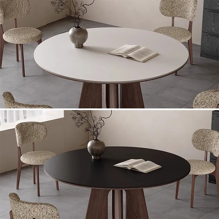 Table White Black Sintered Stone Multi-layer board Ash wood fkan-6562