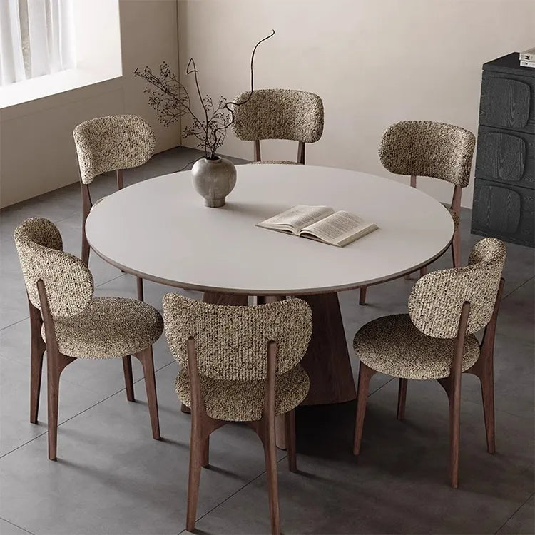 Table White Black Sintered Stone Multi-layer board Ash wood fkan-6562