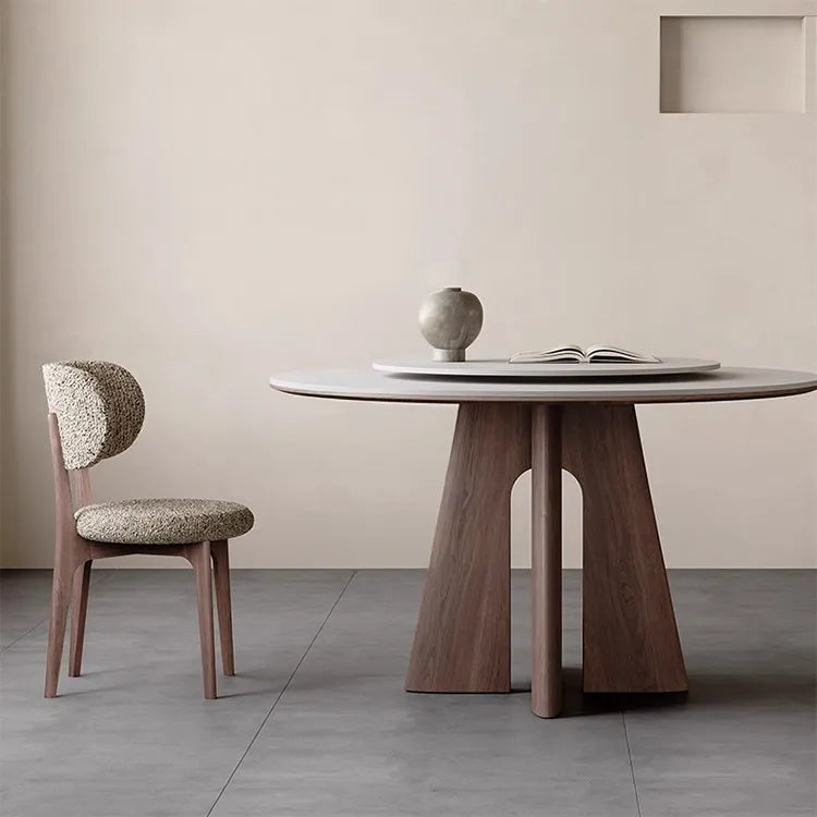 Table White Black Sintered Stone Multi-layer board Ash wood fkan-6562