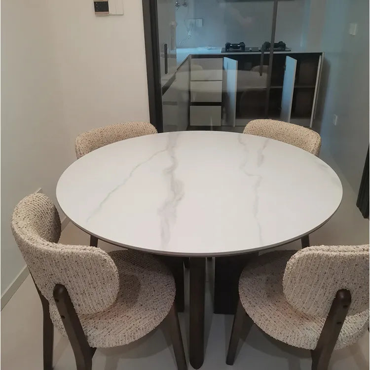Table White Black Sintered Stone Multi-layer board Ash wood fkan-6562