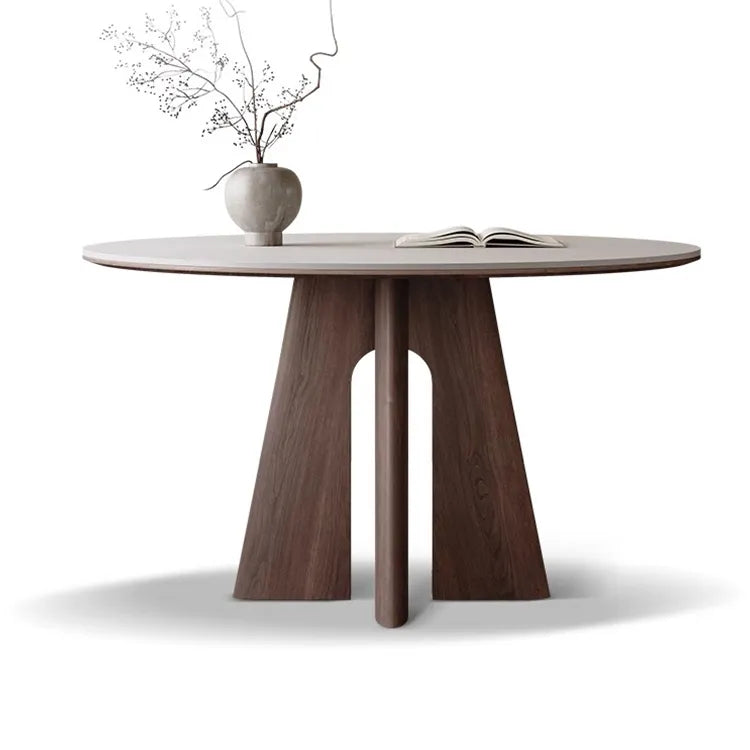 Table White Black Sintered Stone Multi-layer board Ash wood fkan-6562