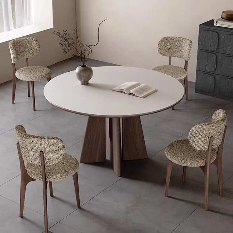 Table White Black Sintered Stone Multi-layer board Ash wood fkan-6562