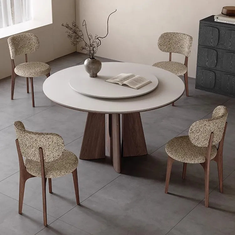 Table White Black Sintered Stone Multi-layer board Ash wood fkan-6562