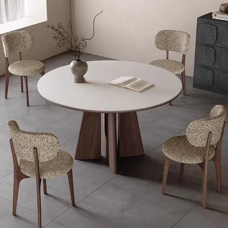 Table White Black Sintered Stone Multi-layer board Ash wood fkan-6562