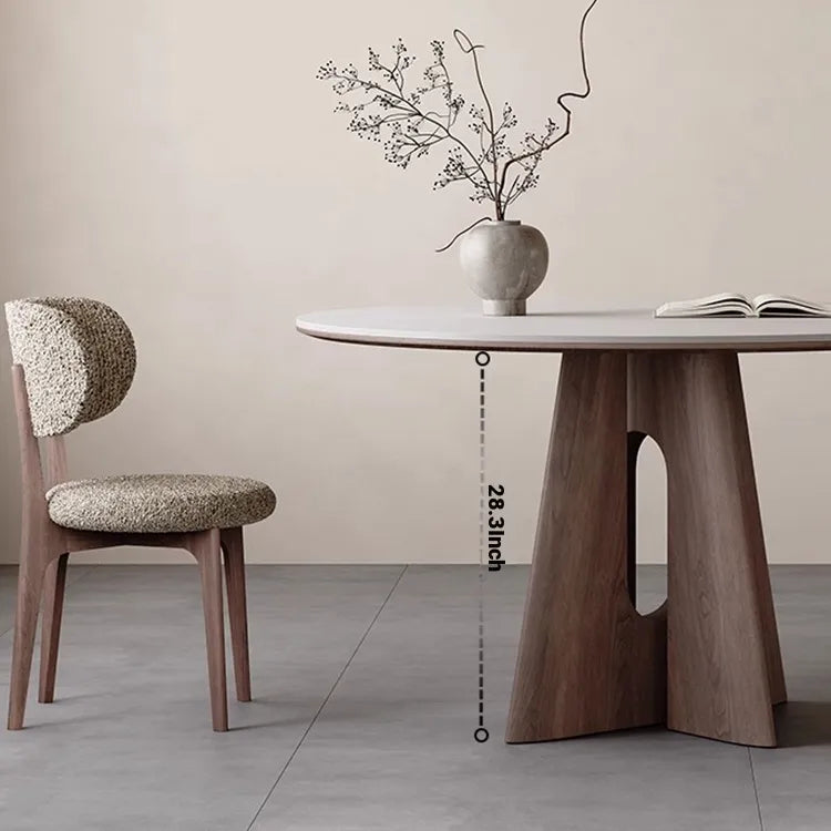 Table White Black Sintered Stone Multi-layer board Ash wood fkan-6562