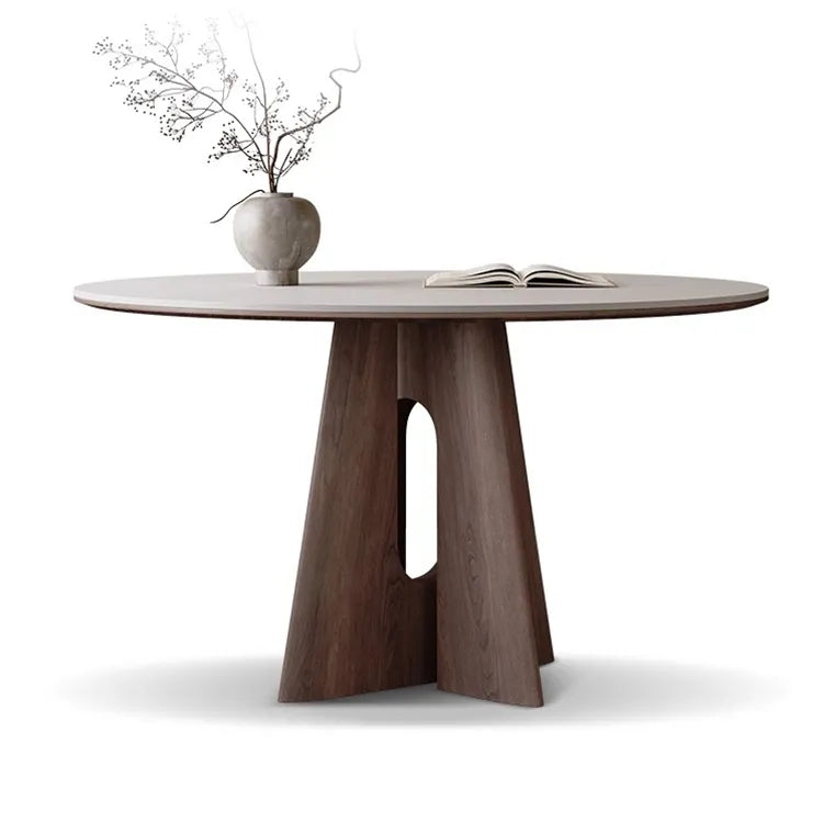 Table White Black Sintered Stone Multi-layer board Ash wood fkan-6562