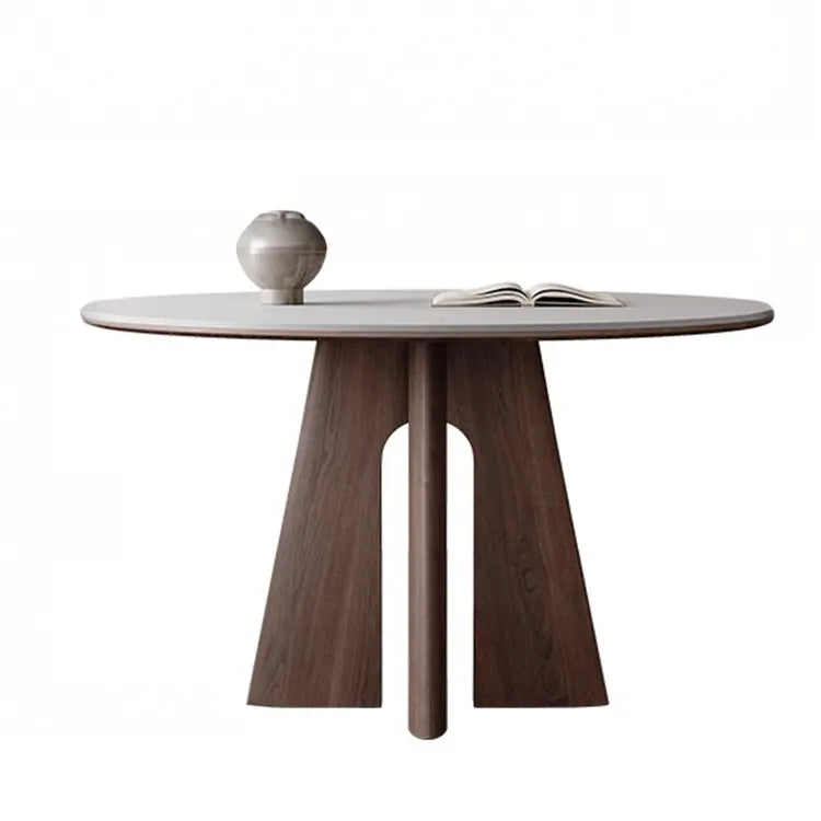 Table White Black Sintered Stone Multi-layer board Ash wood fkan-6562