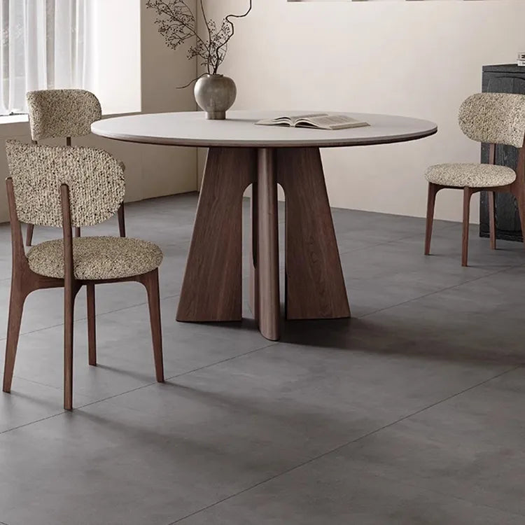 Table White Black Sintered Stone Multi-layer board Ash wood fkan-6562