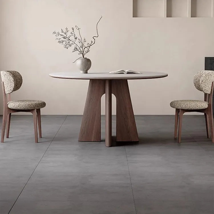 Table White Black Sintered Stone Multi-layer board Ash wood fkan-6562