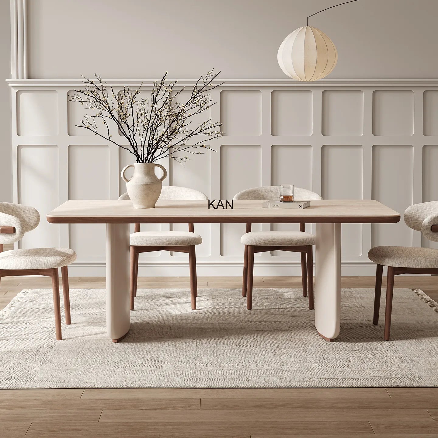 Table White COLOR1 Sintered Stone Multi-layer board Oak fkan-6563