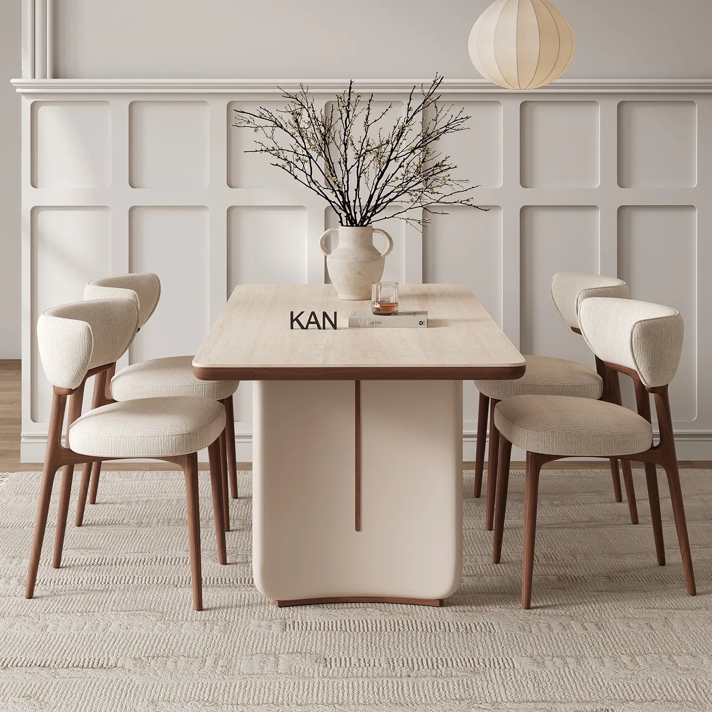 Table White COLOR1 Sintered Stone Multi-layer board Oak fkan-6563