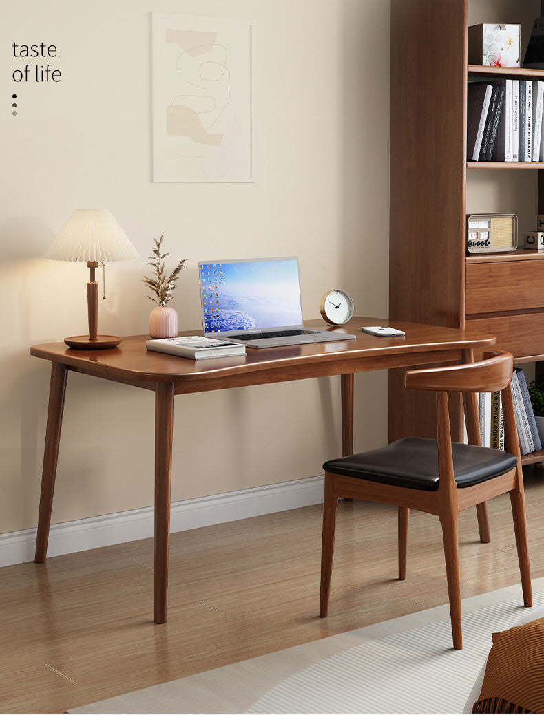 Solid Brown Natural Wood Table with White Rubber Wood Accents fl-246