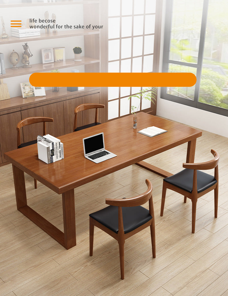 rubber tree wood table Rustic Brown Rubber Wood Table
