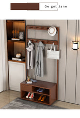 Stylish Multi-functional Coat Hanger in Elegant Natural Wood and Glass Finish fl-264
