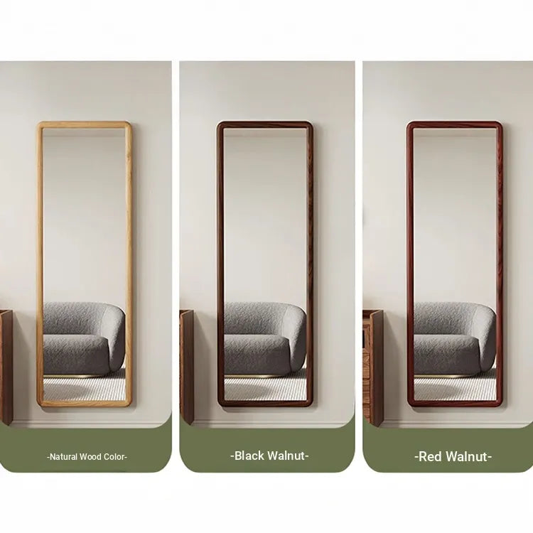 Mirror Brown Natural Brown red Pine Glass flld-6565