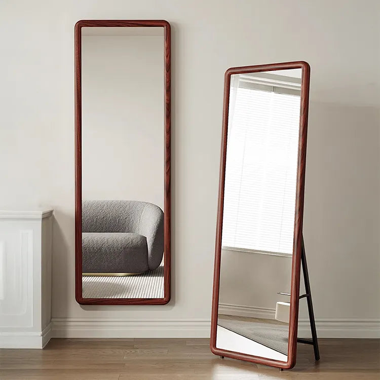 Mirror Brown Natural Brown red Pine Glass flld-6565