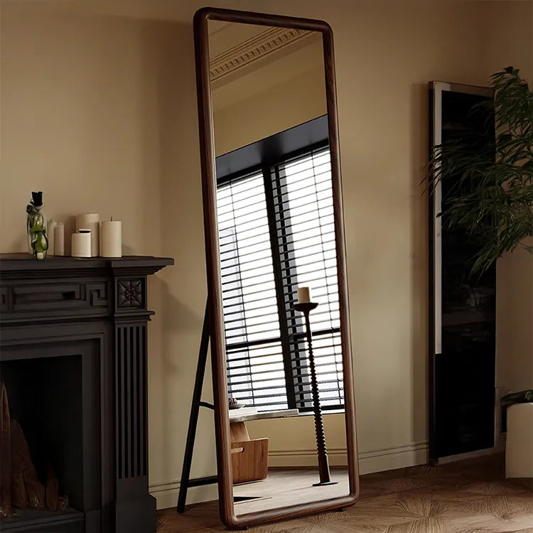 Mirror Brown Natural Brown red Pine Glass flld-6565