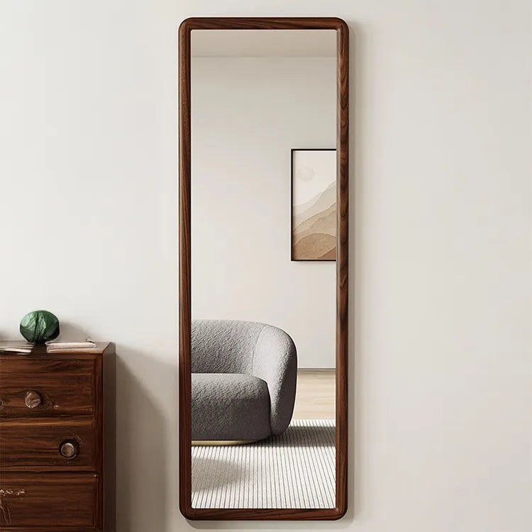 Mirror Brown Natural Brown red Pine Glass flld-6565