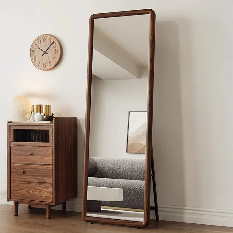 Mirror Brown Natural Brown red Pine Glass flld-6565