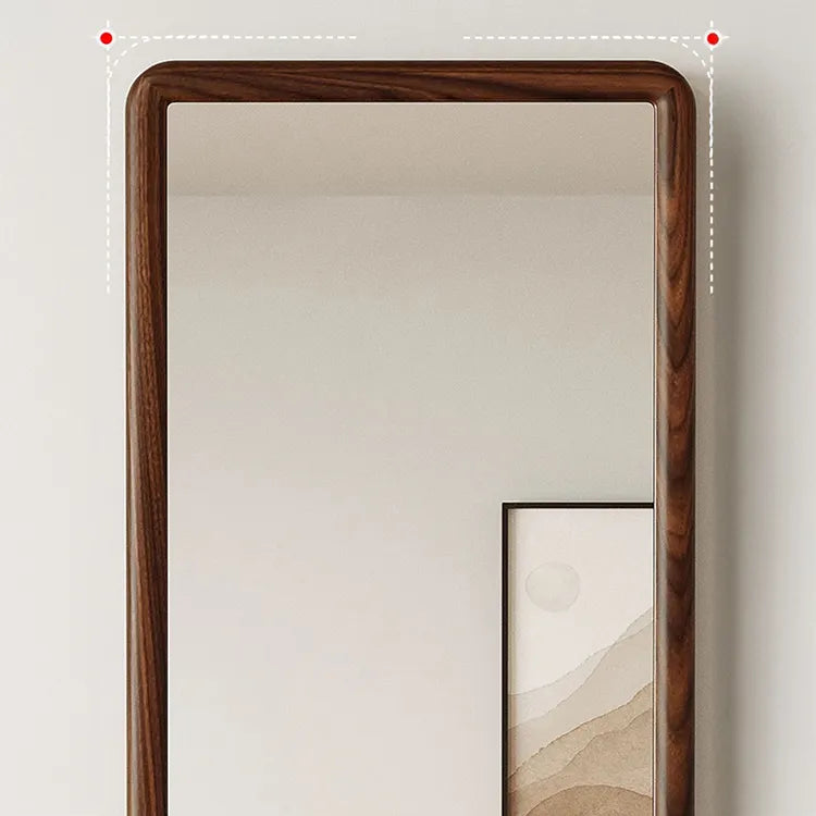 Mirror Brown Natural Brown red Pine Glass flld-6565