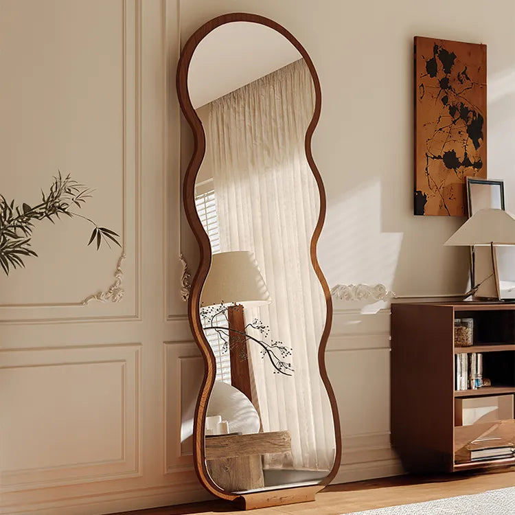 Mirror Brown Black Natural Solid wood Glass Eco-friendly Board flld-6567
