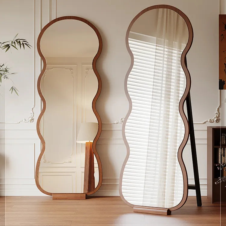 Mirror Brown Black Natural Solid wood Glass Eco-friendly Board flld-6567