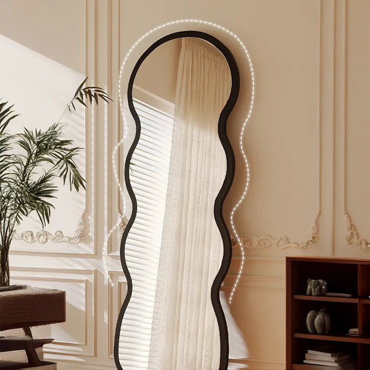 Mirror Brown Black Natural Solid wood Glass Eco-friendly Board flld-6567
