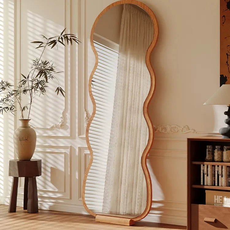 Mirror Brown Black Natural Solid wood Glass Eco-friendly Board flld-6567