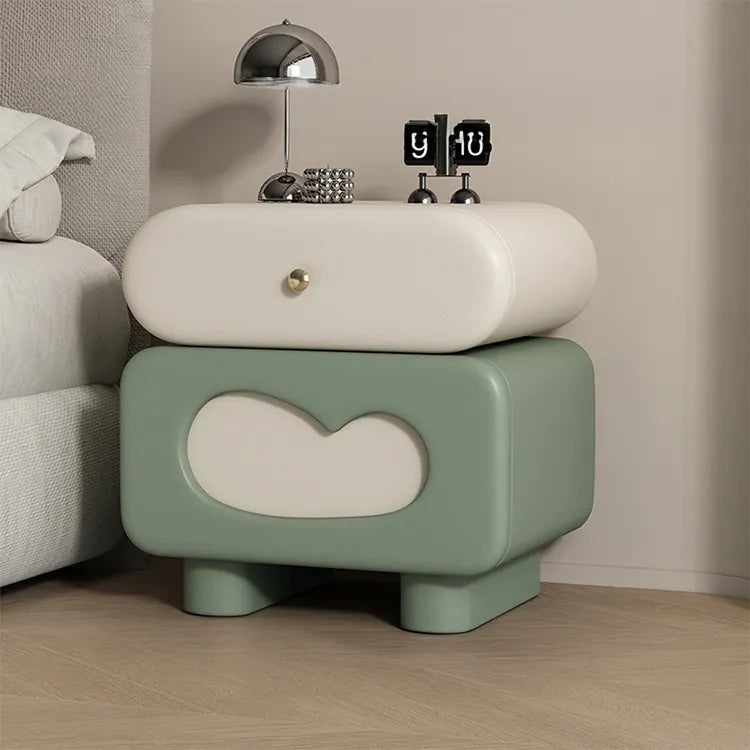 Nightstand Brown/Beige Khaki/Beige Pink/Beige Blue/Beige Green/Beige Orange/Beige Black/Beige Synthetic leather Pine flsjj-6305