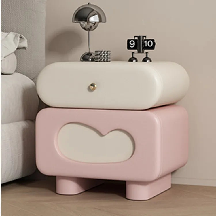 Nightstand Brown/Beige Khaki/Beige Pink/Beige Blue/Beige Green/Beige Orange/Beige Black/Beige Synthetic leather Pine flsjj-6305