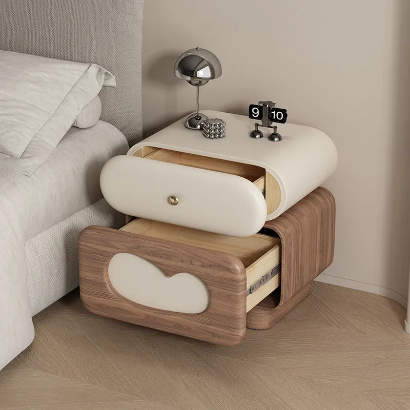 Nightstand Brown/Beige Khaki/Beige Pink/Beige Blue/Beige Green/Beige Orange/Beige Black/Beige Synthetic leather Pine flsjj-6305