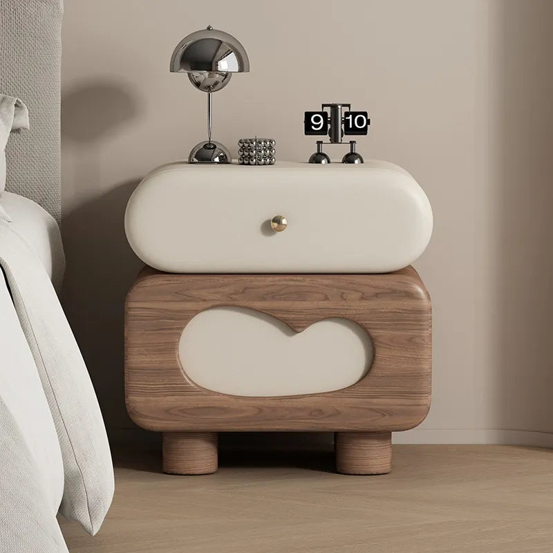 Nightstand Brown/Beige Khaki/Beige Pink/Beige Blue/Beige Green/Beige Orange/Beige Black/Beige Synthetic leather Pine flsjj-6305