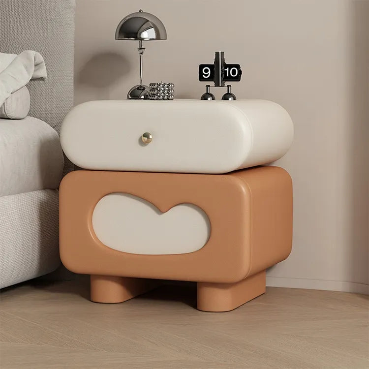 Nightstand Brown/Beige Khaki/Beige Pink/Beige Blue/Beige Green/Beige Orange/Beige Black/Beige Synthetic leather Pine flsjj-6305